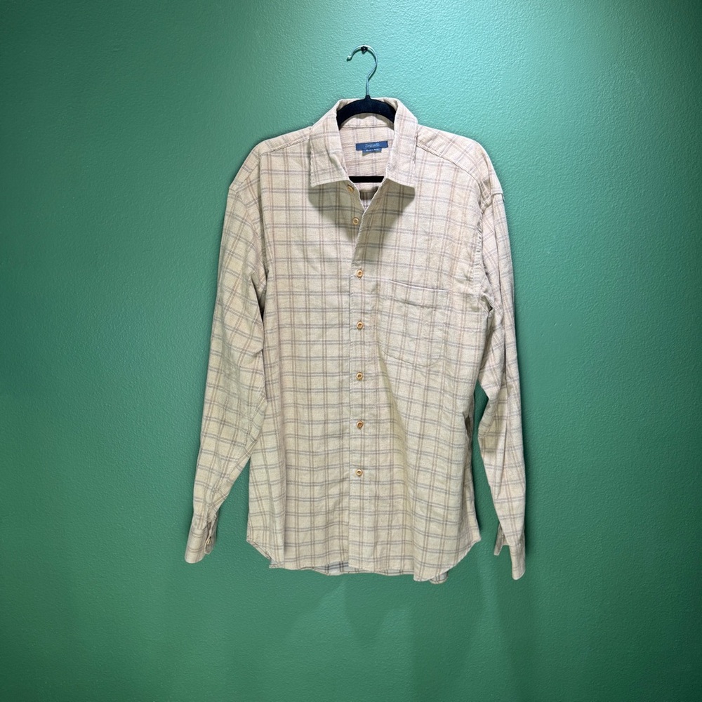 Zegna Sport Brown Plaid Button Down Single Pocket Shirt Size XXL